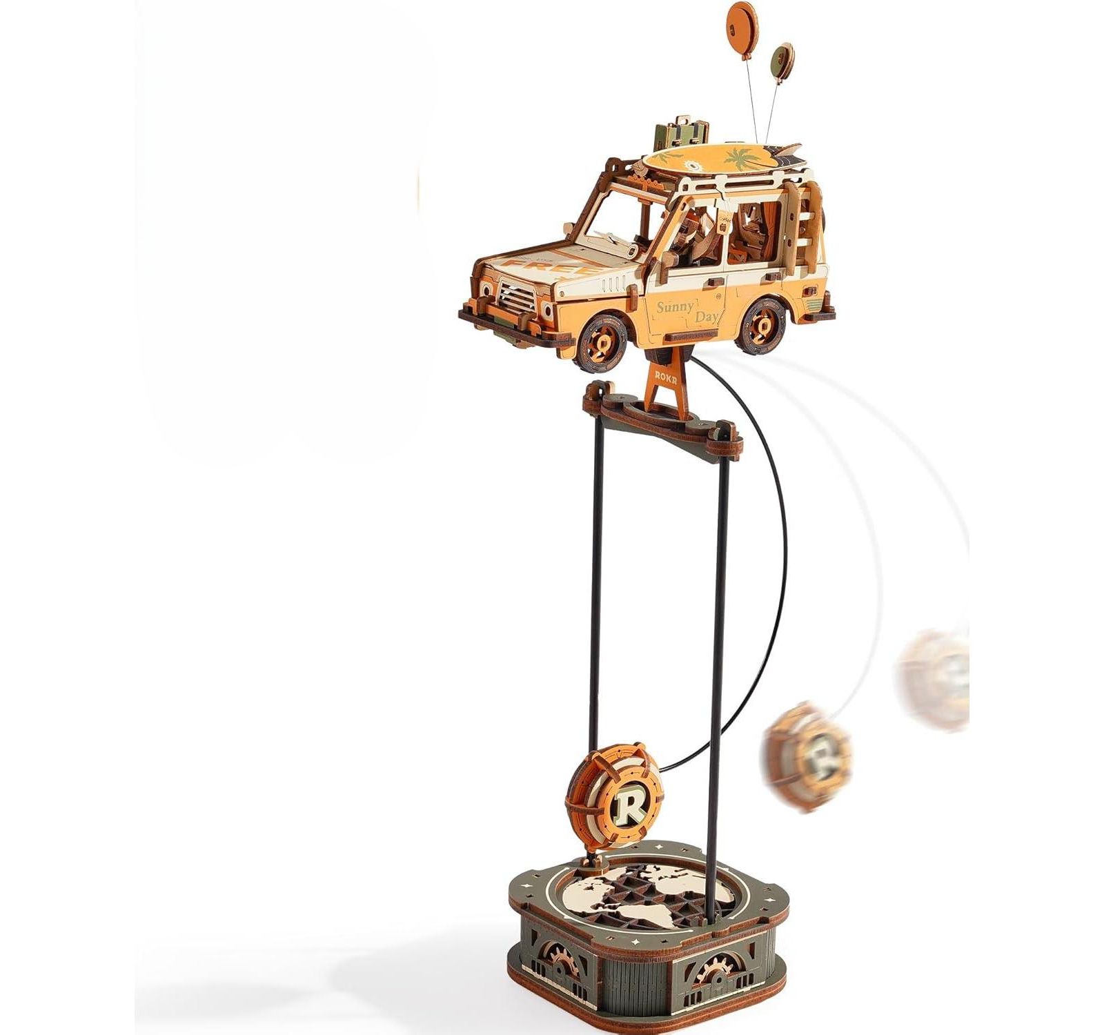 Деревянный 3D пазл Robotime Retro Road Tripper Car
