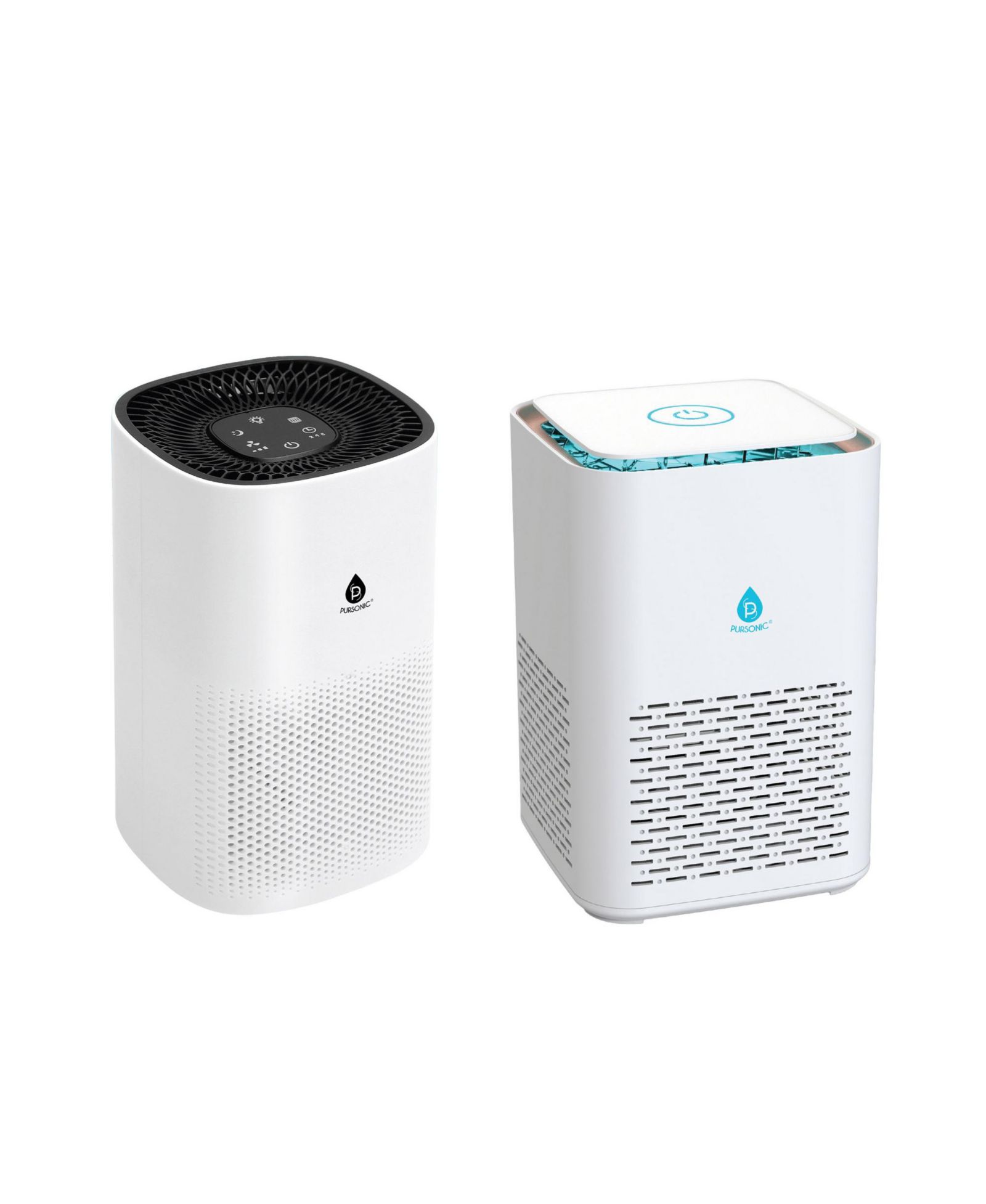 PURSONIC True HEPA Air Purifier Duo - 4-Stage Large Room Purifier + Compact 3-Stage Purifier Set