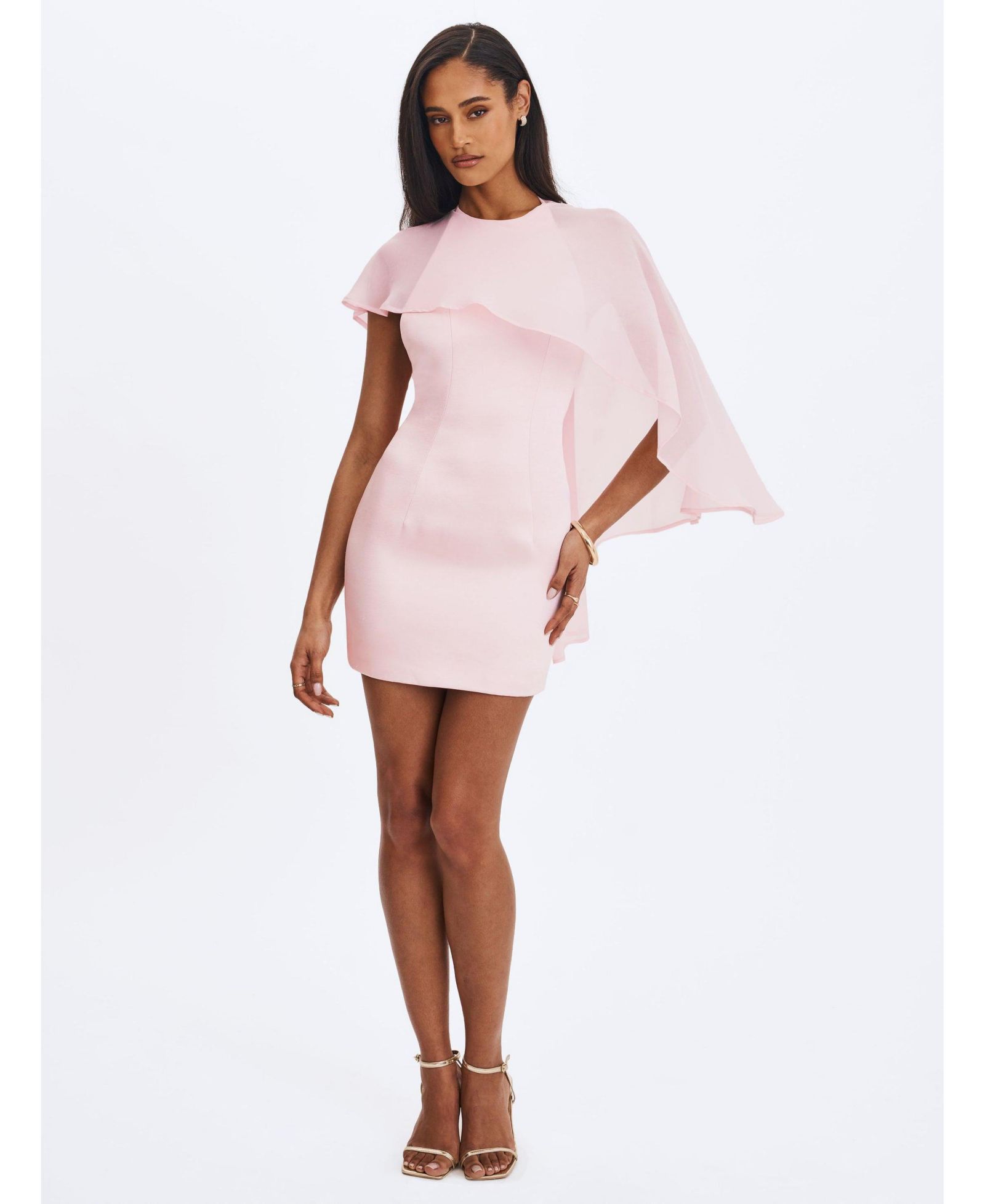Женское мини-платье Miss Circle Umeko Tulip Pink асимметричное, розовое