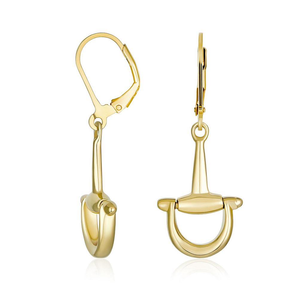 Bling Jewelry Equestrian Equine Horse Gift Dangle Snaffle Horse-bit Earrings