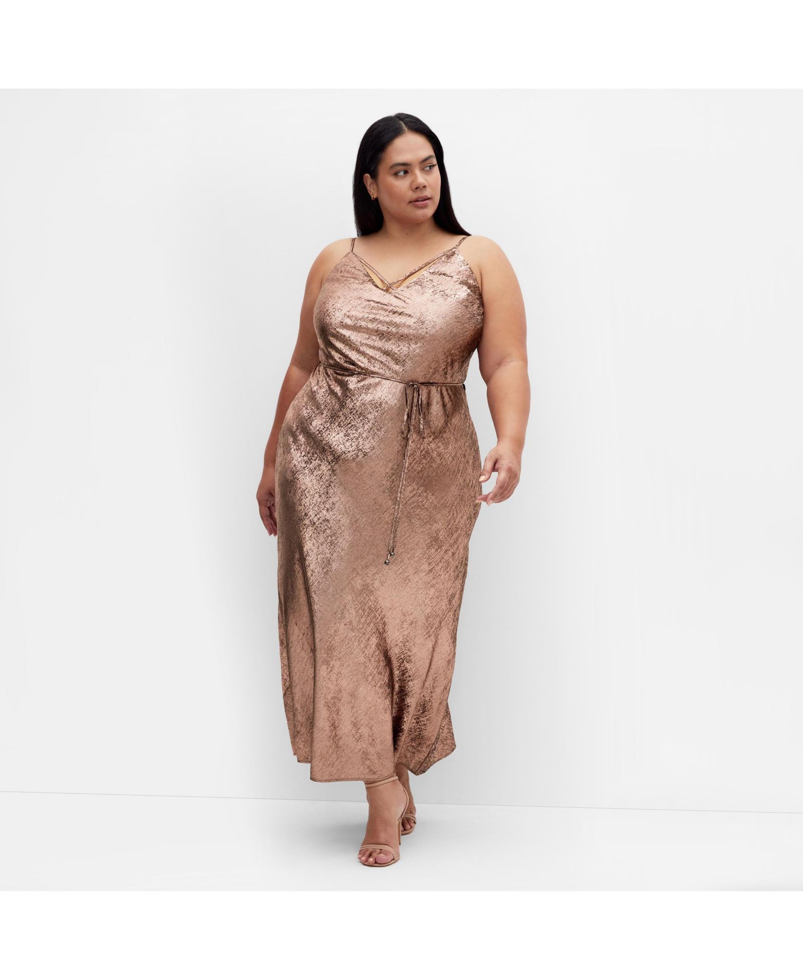 CITY CHIC Женское платье Kaia Metallic Slip
