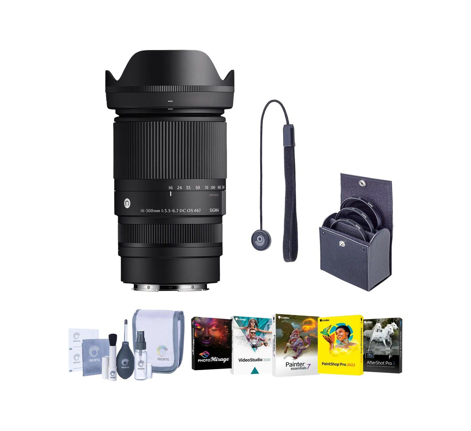 Sigma 16-300mm f/3.5-6.7 DC OS Lens for Canon RF, w/PC Software  Acc Kit