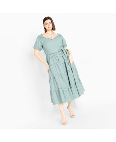 CITY CHIC Women's Puffed Sleeve Maxi Dress