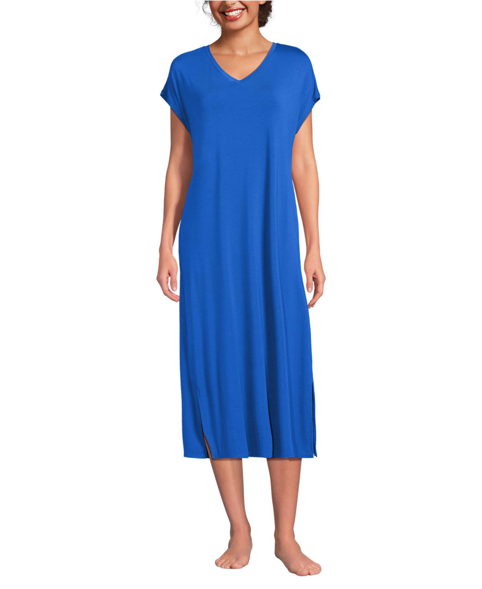 Женская ночная рубачка Lands' End Cooling Cap Sleeve Midi