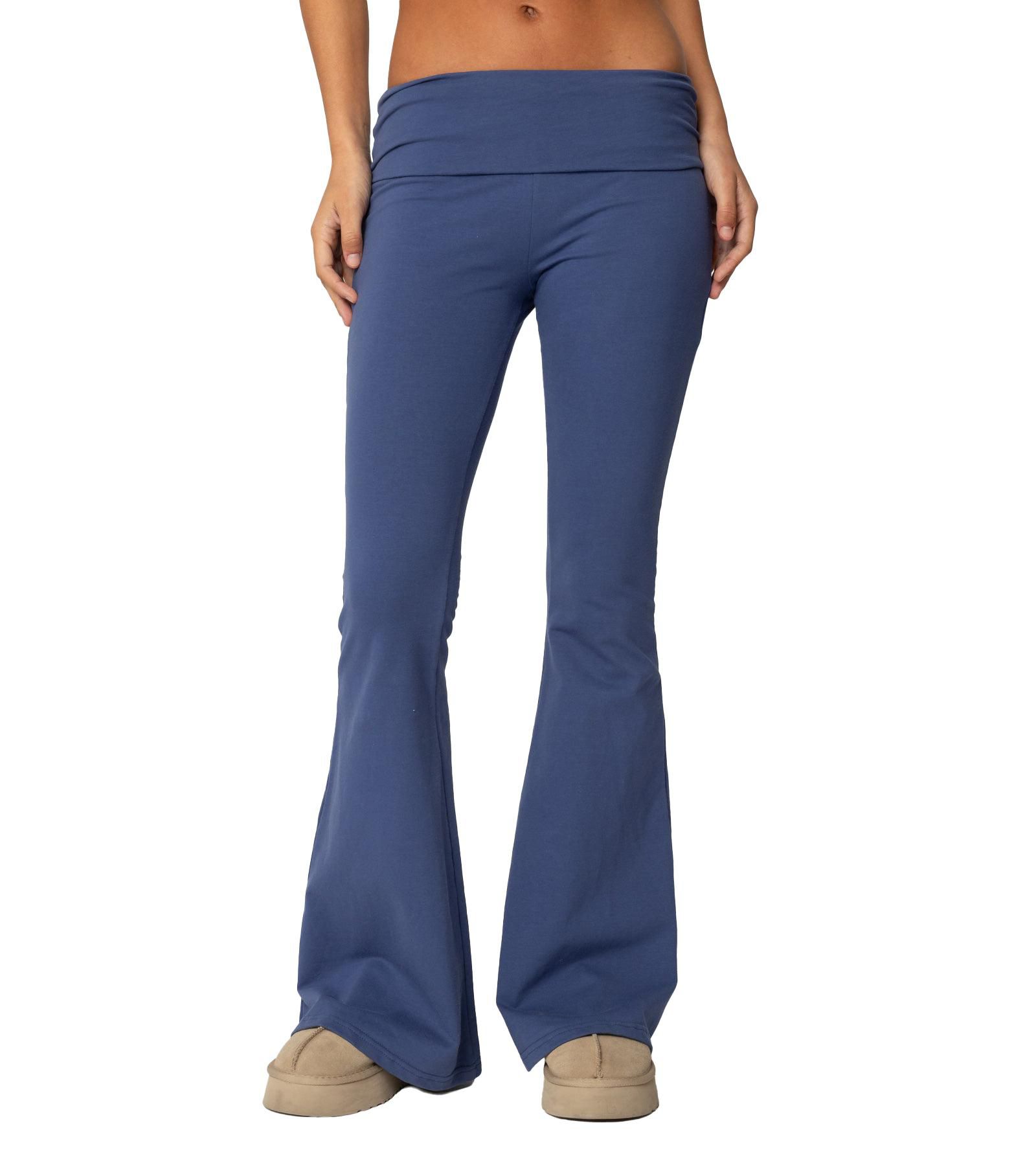 Edikted Women's Aiyana Fold Over Flared Leggings