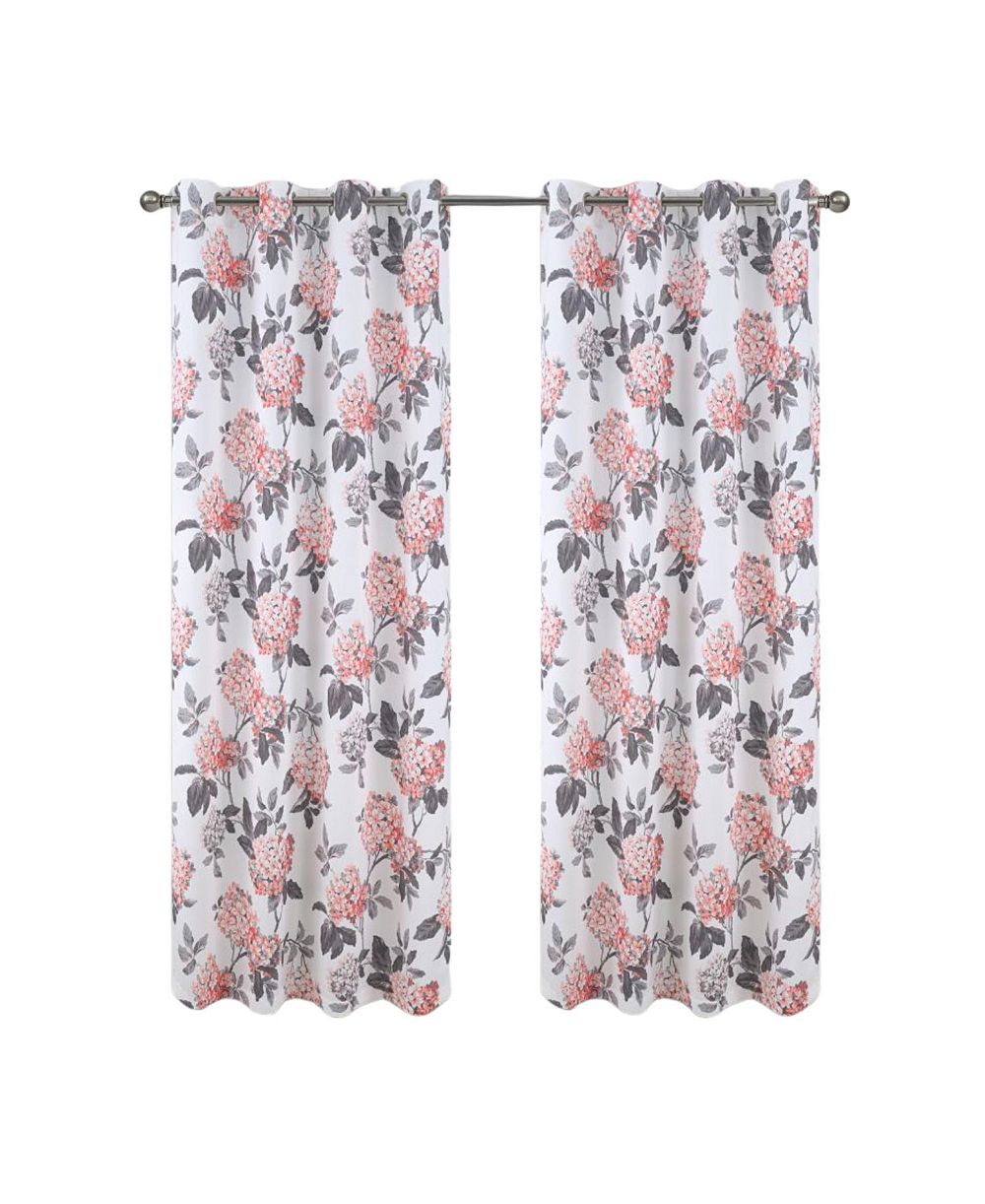 Штора Olivia Gray 100% Polyester 200 GSM Hydrangea Printed Blackout Grommet 54" x 84"