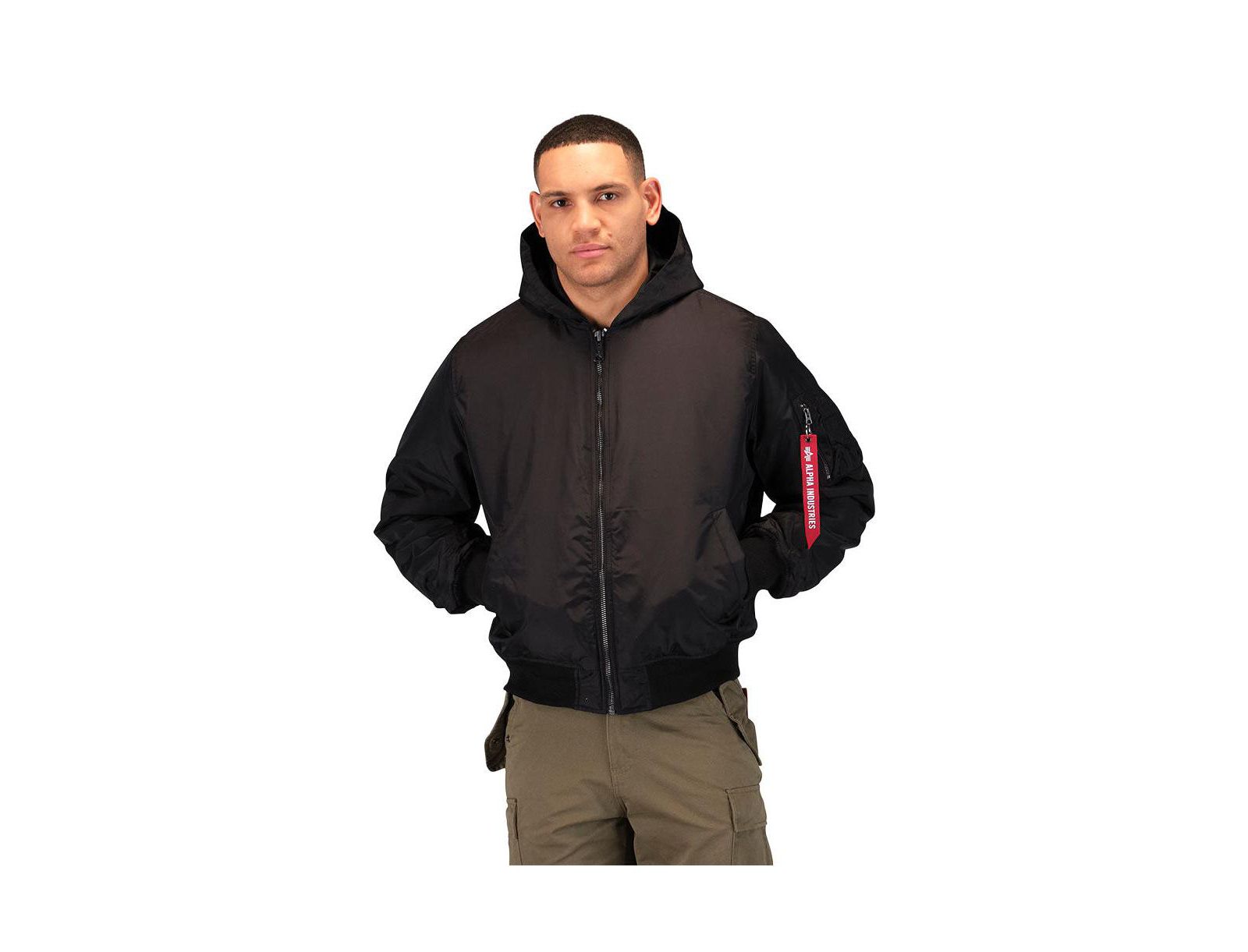 Alpha Industries Men's Ma-1 Hooded Oxford Flight Jacket