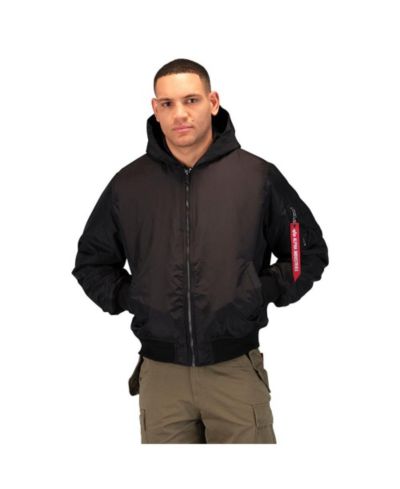 Alpha Industries Men's Ma-1 Hooded Oxford Flight Jacket