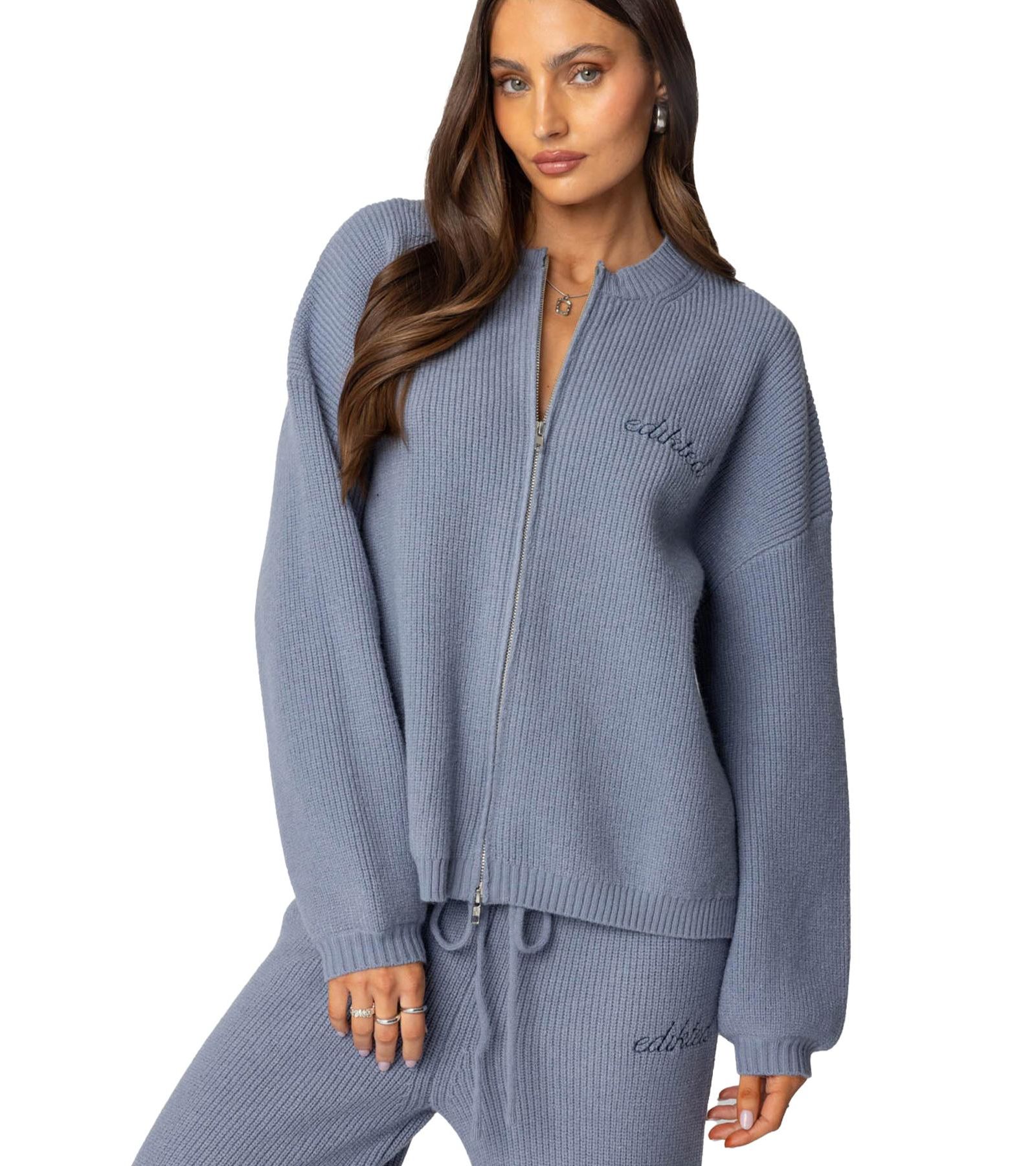 Edikted Женский свитер Kris Ribbed Knit Zip Up