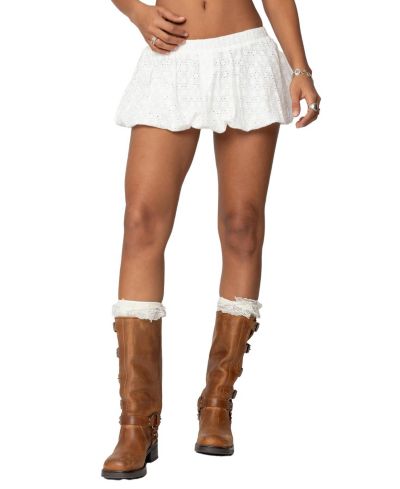 Edikted Women's Livvie Eyelet Bubble Mini Skirt