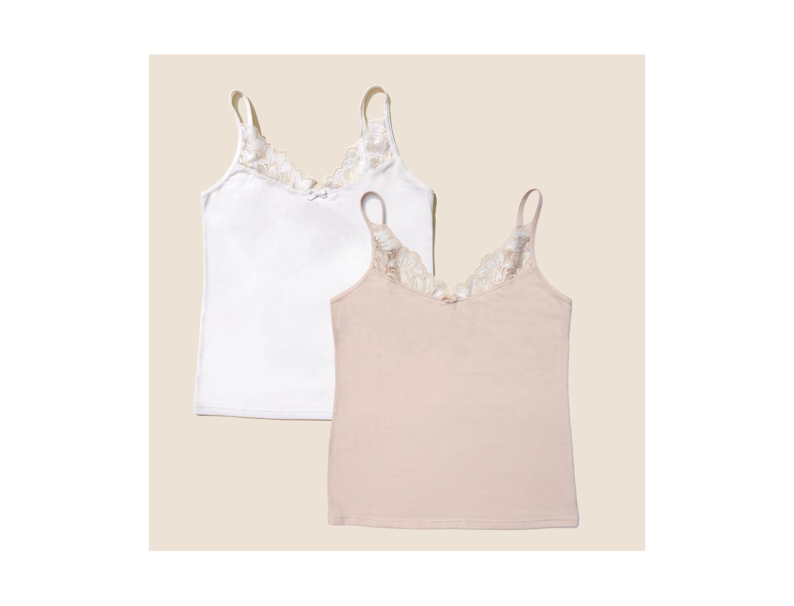 Meadow Women's Luna Lace Cotton Cami 2PK