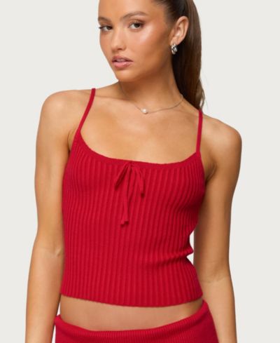 Женский топ Edikted Women's Adannah Tie Ribbed Knit Tank