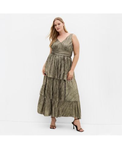 CITY CHIC Women's Glamour Metallic Tier Dress