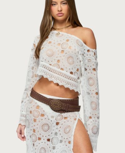 Женский топ Edikted Milana Sheer Lace Off Shoulder