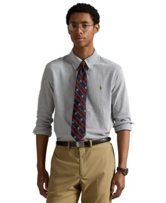 Мужская полосатая оксфордская рубашка Polo Ralph Lauren из трикотажа