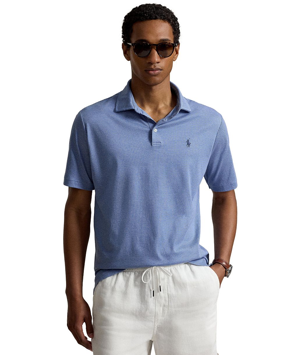 Polo Ralph Lauren мужская рубашка поло из мягкого хлопка с индивидуальным узким кроем