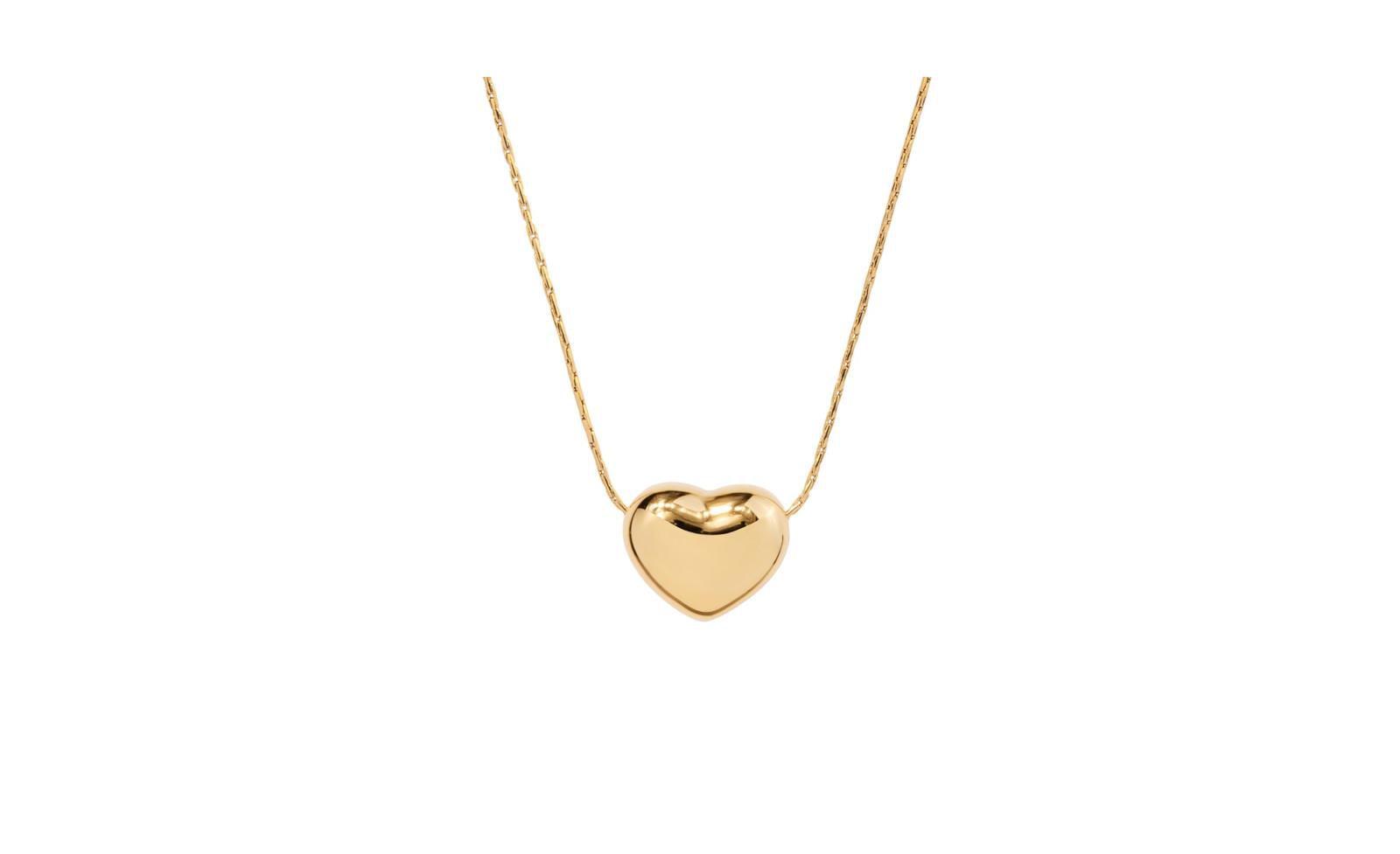 Little Sky Stone Pebble Heart Pendant Necklace