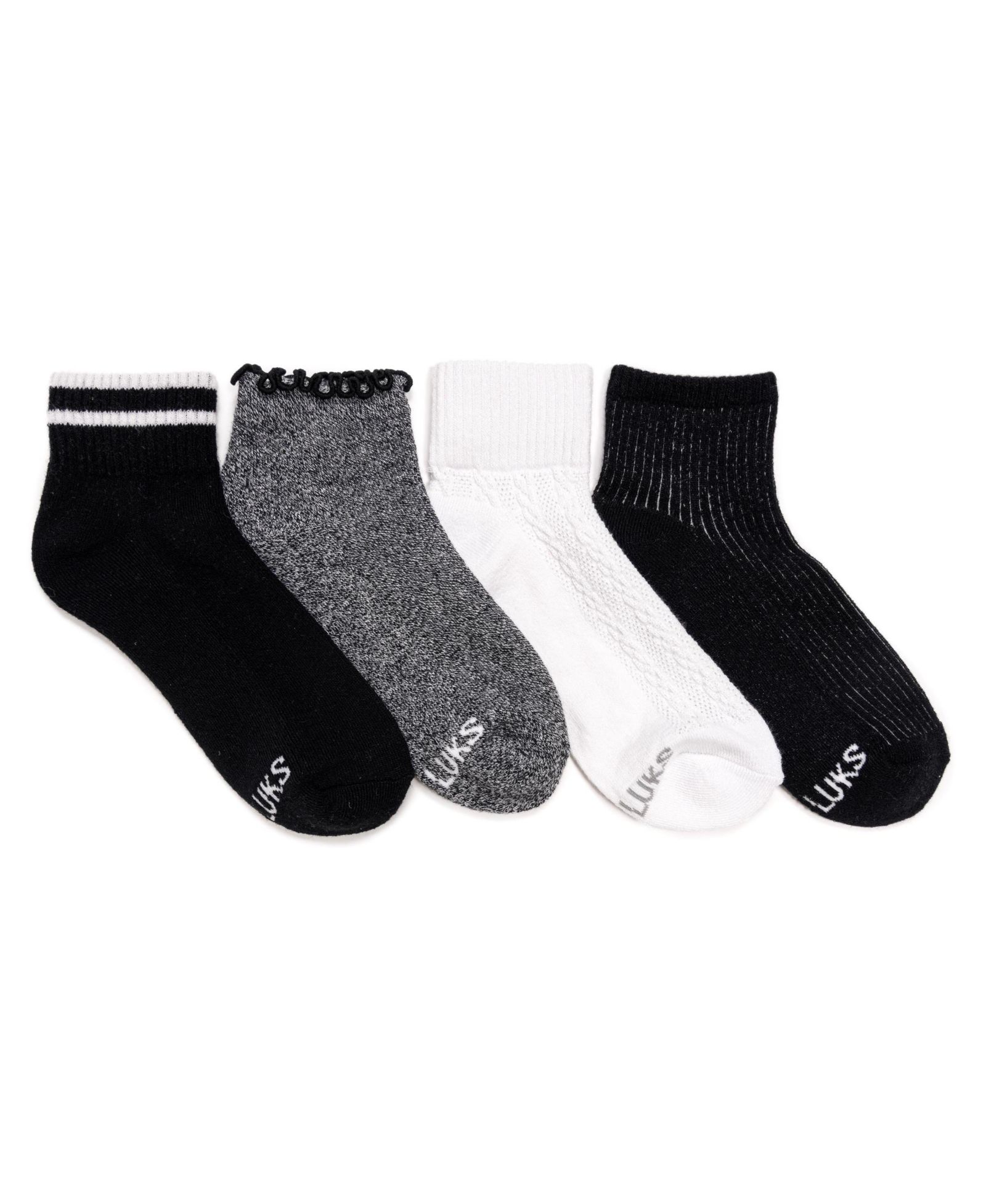 MUK LUKS Women's Dream Step Mini Crew Socks, 4 Pair Pack