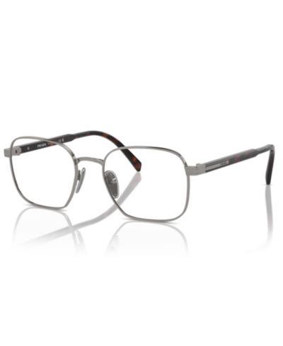 Мужские прямоугольные металлические очки Prada Man Rectangle Metal PR A55V Eyeglasses