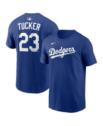 Мужская футболка Nike Kyle Tucker Royal Los Angeles Dodgers с именем и номером