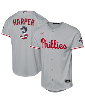 Детская джерси Nike Bryce Harper Gray Philadelphia Phillies USA 250 Fourth of July Road Replica