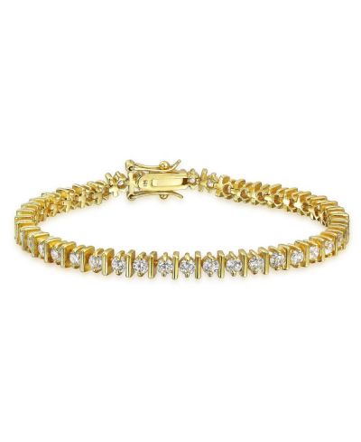 Bling Jewelry классический браслет теннисного типа с цирконием 10CT CZ из стерлингового серебра .925, 7 дюймов