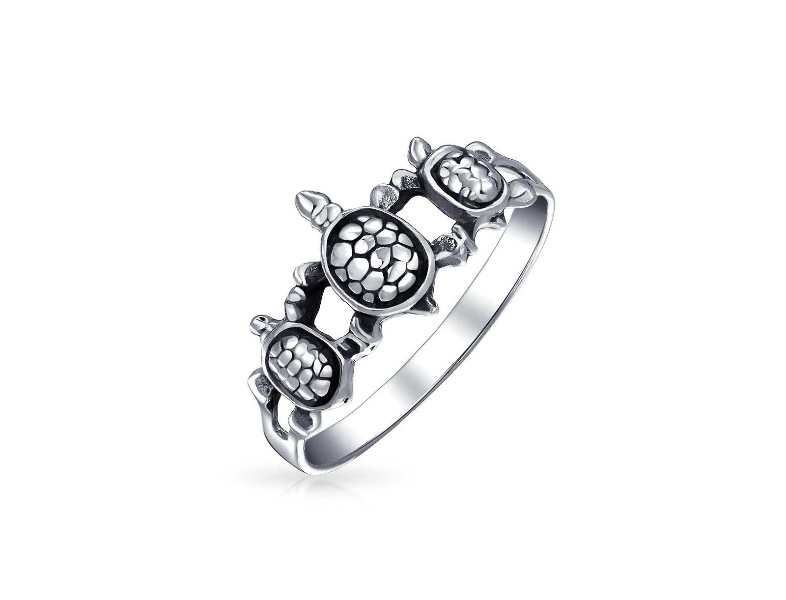 Кольцо Bling Jewelry Nautical Hawaii BFF Friendship Three Best Friends Family Sea Turtle Band.925
