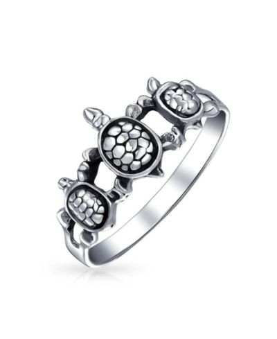Кольцо Bling Jewelry Nautical Hawaii BFF Friendship Three Best Friends Family Sea Turtle Band.925