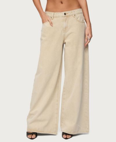 Женские джинсы Edikted Buttoned Belt Low Rise Baggy