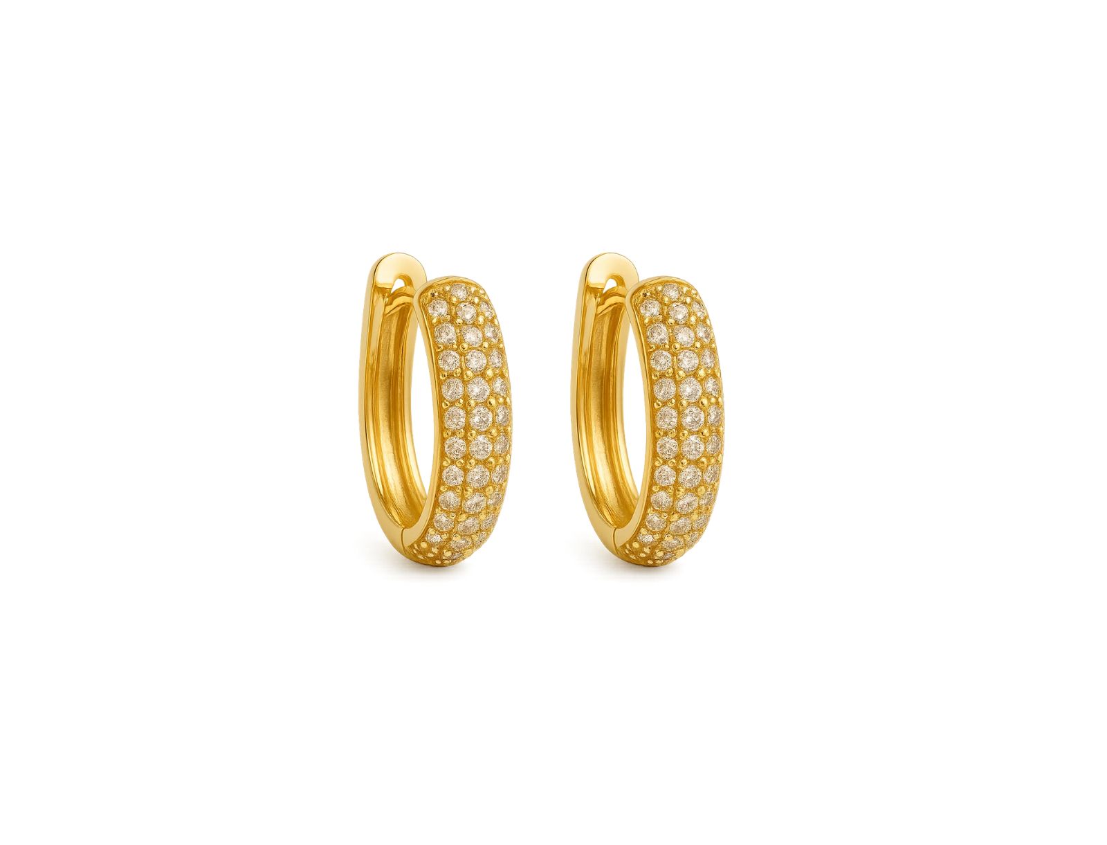 Dloria Nadia Pave Huggie Hoop Earrings