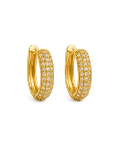 Dloria Nadia Pave Huggie Hoop Earrings