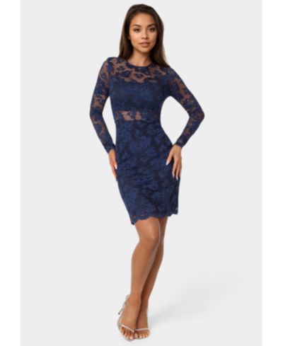 Женское платье Bebe Marseille Lace Long Sleeve Illusion