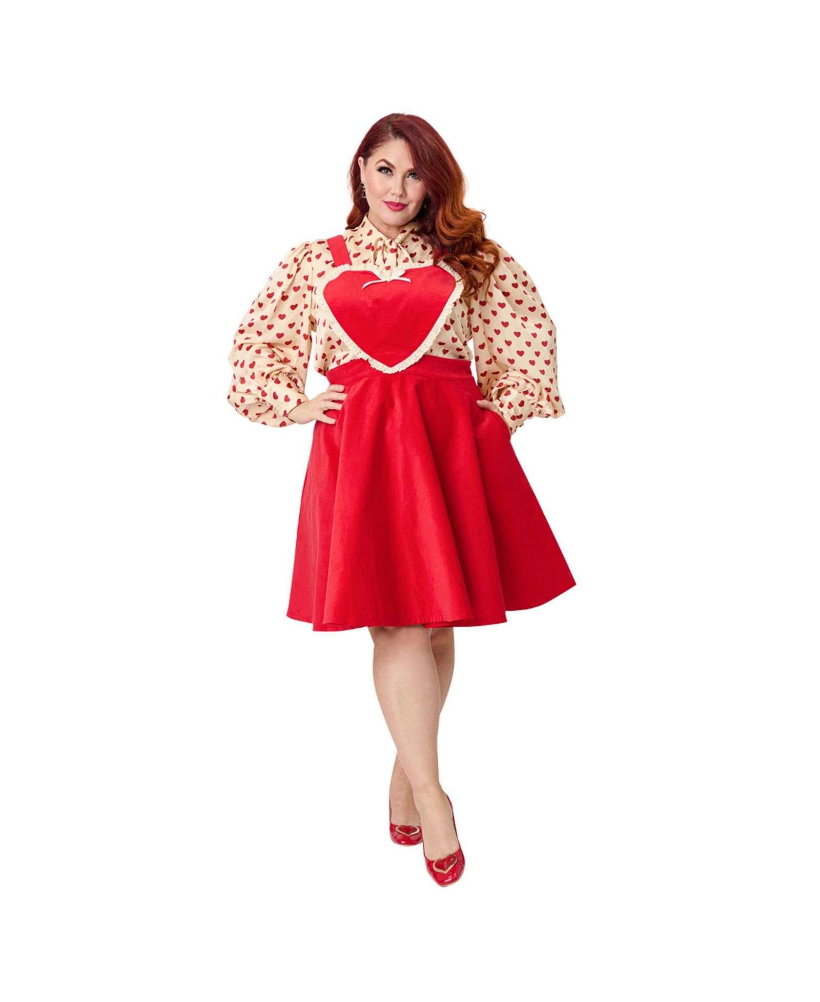 Unique Vintage Plus Size Bib Pinafore Skirt