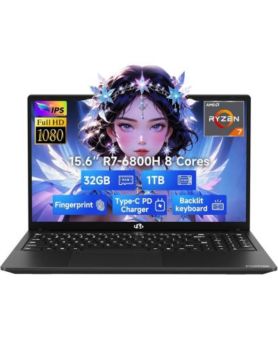 NIMO игровой ноутбук 15.6" IPS FHD, Ryzen 7 6800H, 32GB RAM, 1TB SSD, 4.7GHz