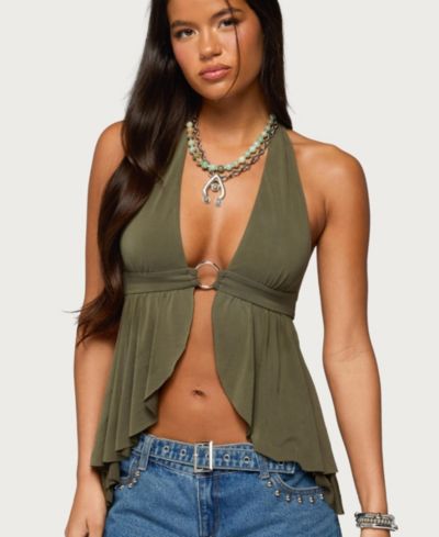 Женский топ Edikted Skye Backless Split Front Halter