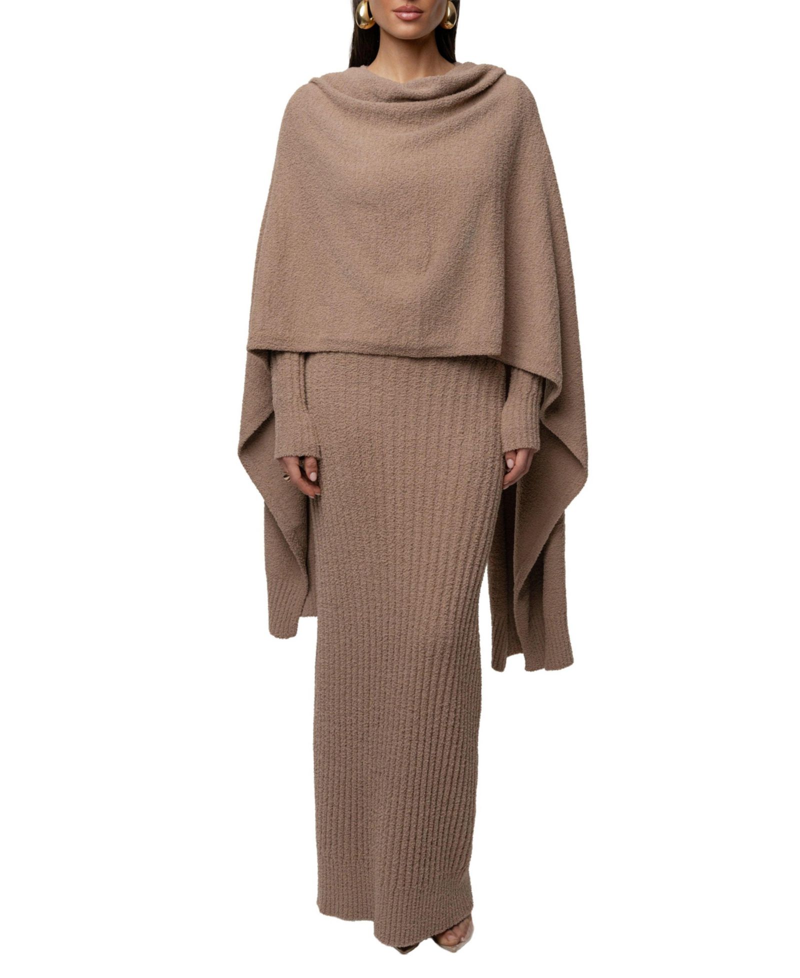 Женское трикотажное платье макси JLUXLABEL First Class Ribbed