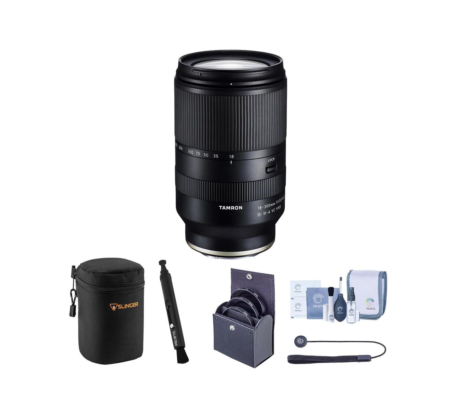 Tamron 18-300mm f/3.5-6.3 Di III-A VC VXD Lens f/Sony E, w/67mm Filter Kit