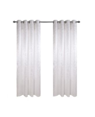 Olivia Gray 100% Polyester 200 GSM Dyson Embossed Blackout Grommet Curtain Panel White