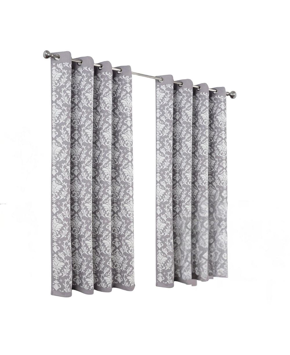 Шторы Olivia Gray 100% Polyester 190 GSM Cressida Reversible Blackout Grommet Curtain Panel Grey