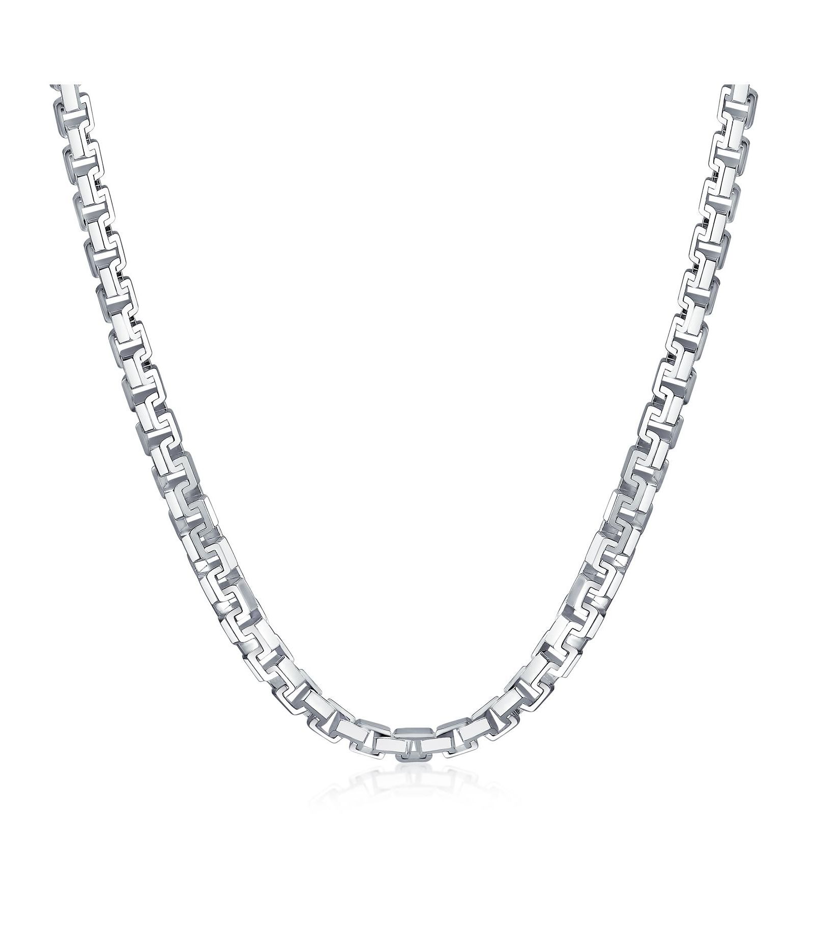 Массивное ожерелье Bling Jewelry с цепью Franco Square 7MM и дизайном Greek-Key, серебро 925, 20 Inch