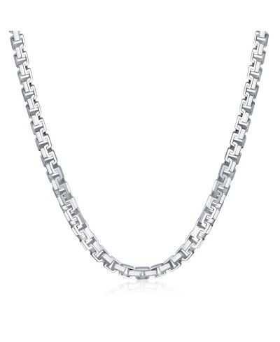 Массивное ожерелье Bling Jewelry с цепью Franco Square 7MM и дизайном Greek-Key, серебро 925, 20 Inch