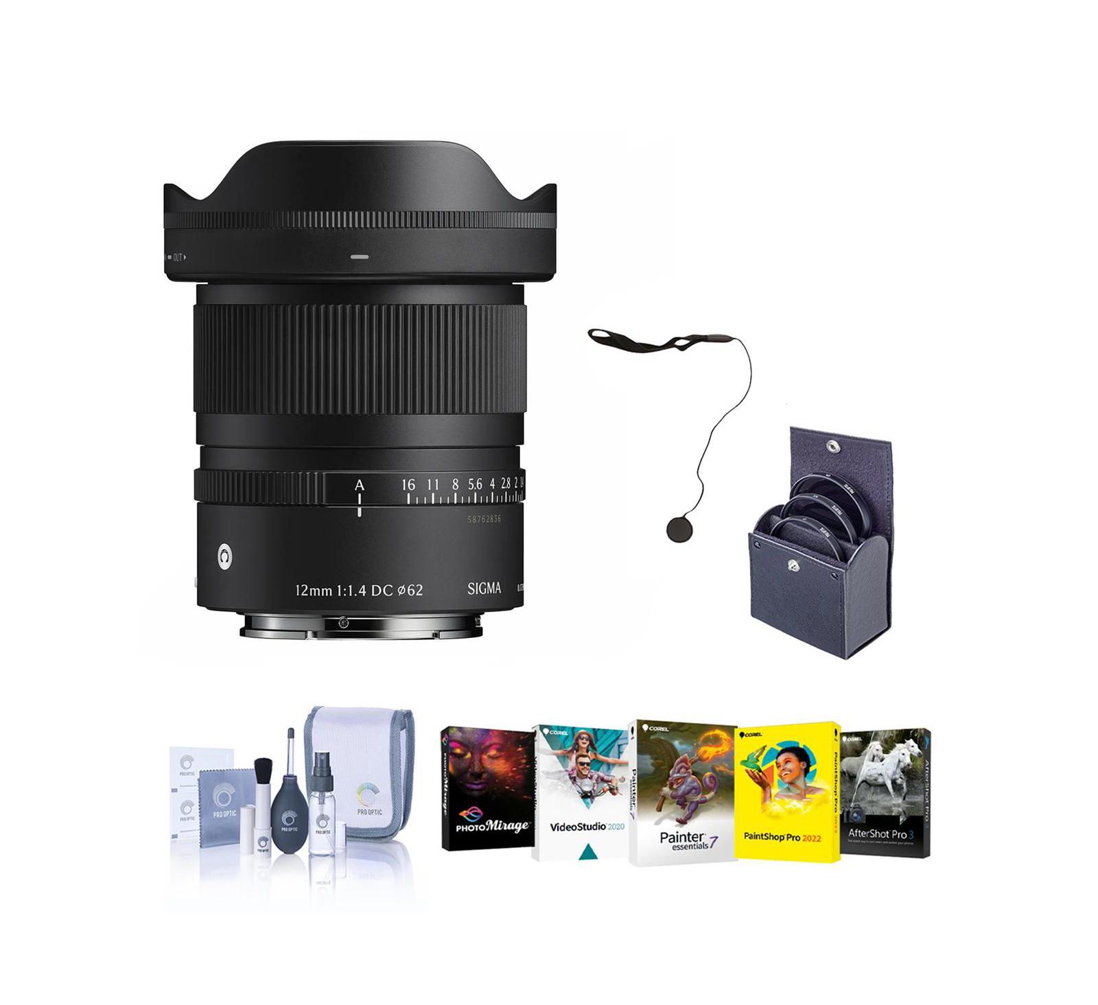 Объектив Sigma 12mm f/1.4 DC Contemporary для Sony E, комплект с фильтром 62mm, ПО, колпачком и набором для чистки