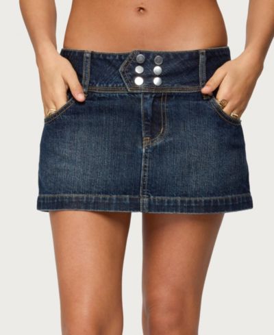 Edikted Women's Fatama Denim Mini Skirt
