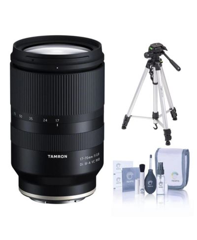 Объектив Tamron 17-70mm f/2.8 Di III-A VC RXD для Fujifilm X, комплект с алюминиевым штативом из 3 секций и набором для чистки