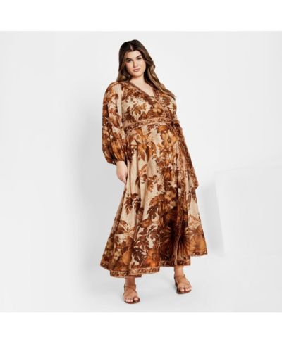Женское платье макси Maddie Wrap Plus Size CITY CHIC