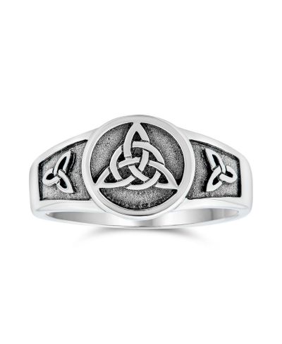 Кольцо Bling Jewelry Ancient Viking Celtic Infinity Trinity Knot Triquetra с оксидированным серебром.925 Sterling Silver