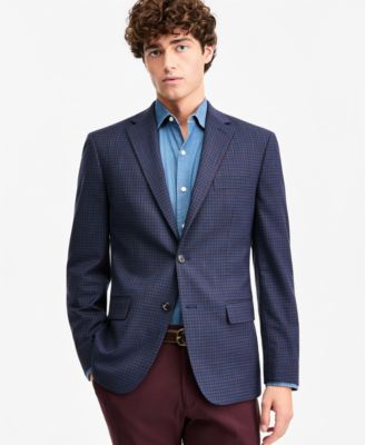 Мужской спортивный пиджак Tommy Hilfiger Modern-Fit синий в клетку