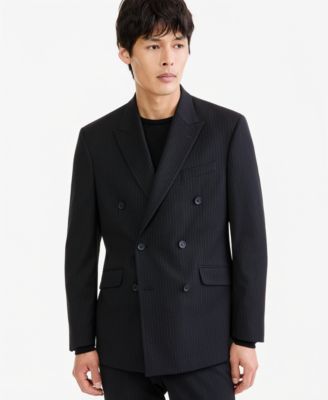 Kenneth Cole Reaction Мужской пиджак Techni-Cole в тонкую полоску, черный