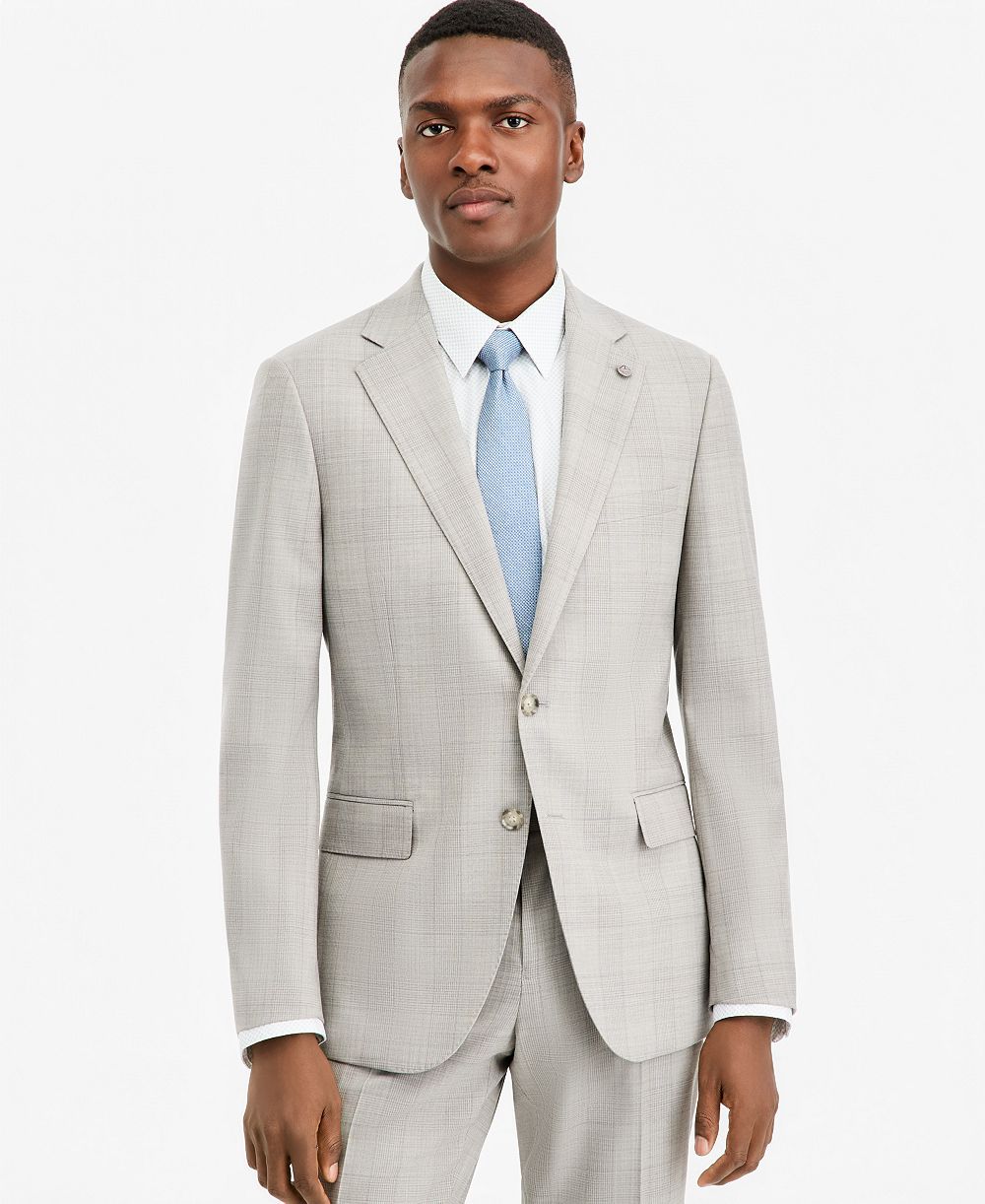 Ted by Ted Baker Мужской пиджак Suit Separate Modern-Fit Gray Plaid