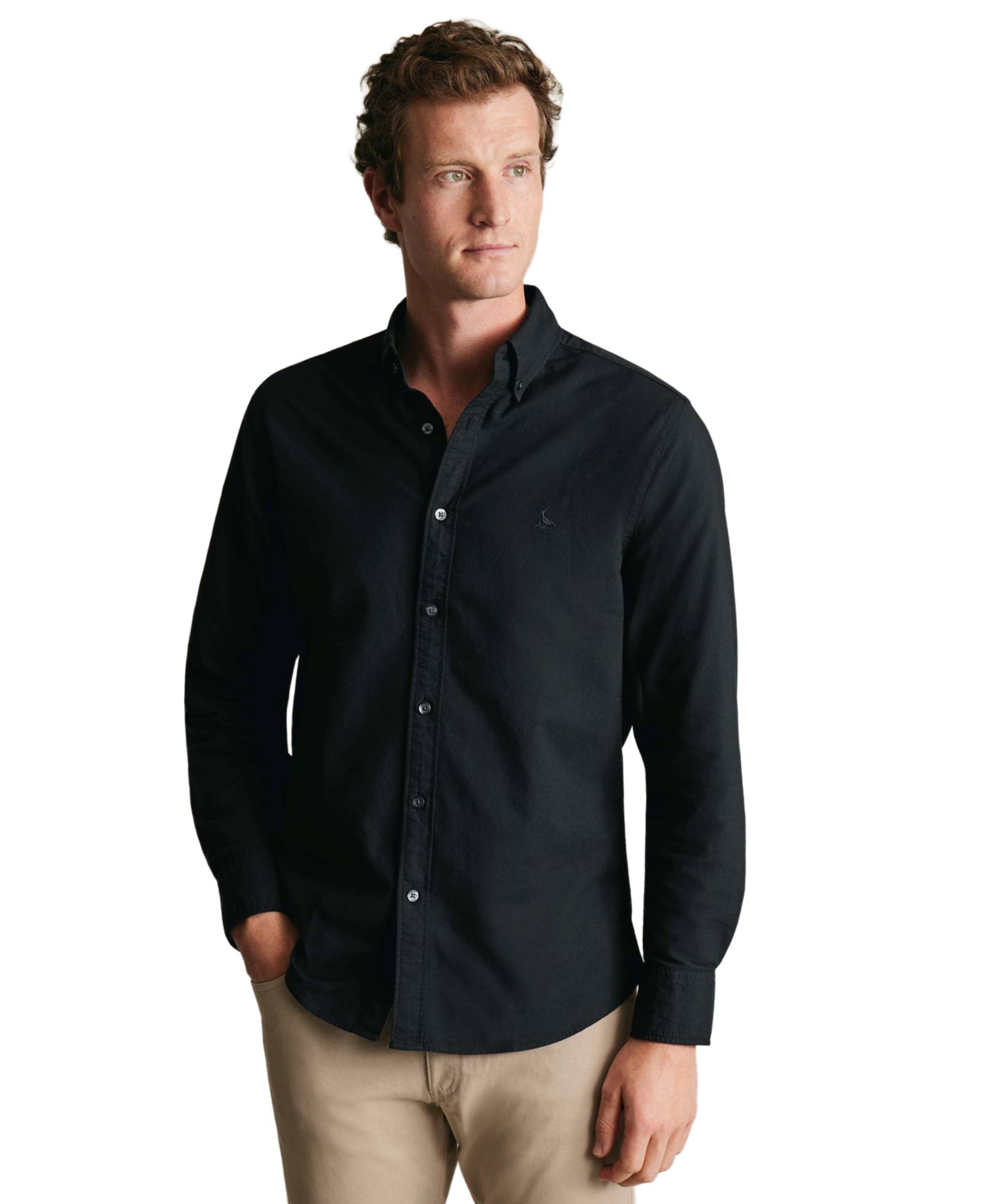 Charles Tyrwhitt Men's Button-Down Stretch Washed Oxford Slim-Fit Shirt